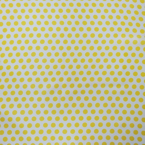 Charmeuse Yellow Dot on White Wild Rag