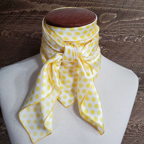 Yellow polka dot Charmeuse Wild Rag