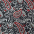 Charmeuse Paisley Black - White and Red