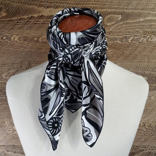 Black and white Charmeuse Deadwood Wild Rag