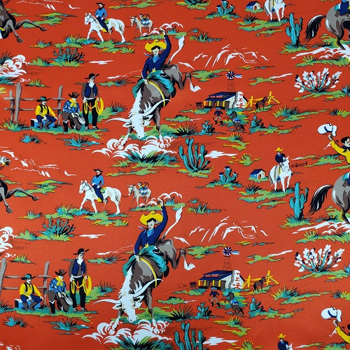 Charmeuse Retro Cowboy Red Wild Rag