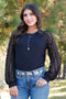 Wmn LS Raglan Black Shirt
