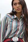 Wmns Long Sleeve Stripe Girlfriend Fit Shirt