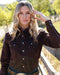 Ladies long sleeve brown Corduroy "Classic Fit" Western Shirt with diamond snaps