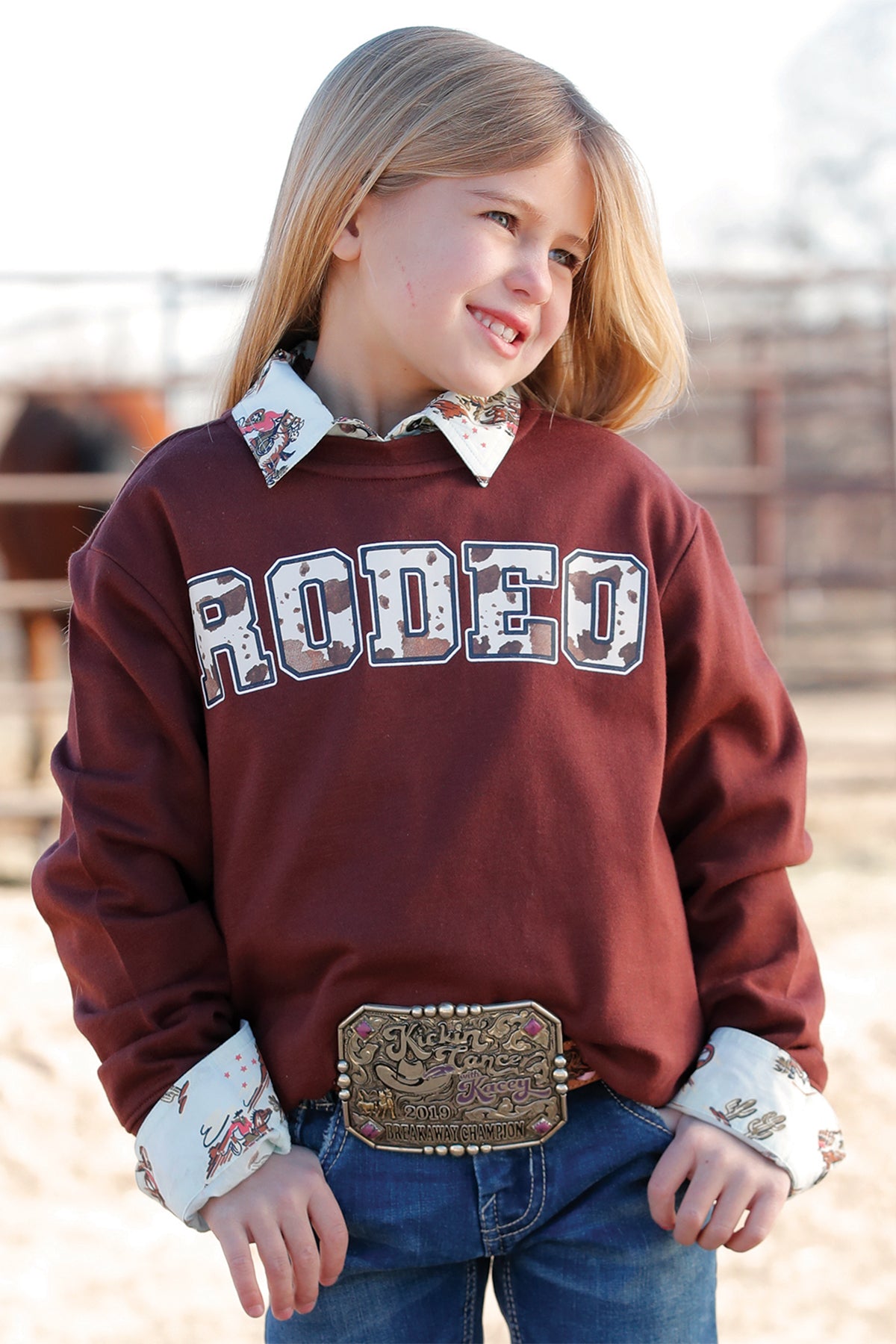 Girls Sweat Shirt w/Rib Trim