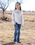 Girls Sweatshirt with Rib Trim