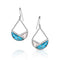 Pair of earrings with turquoise and white stone design 