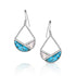 Pair of earrings with turquoise and white stone design 