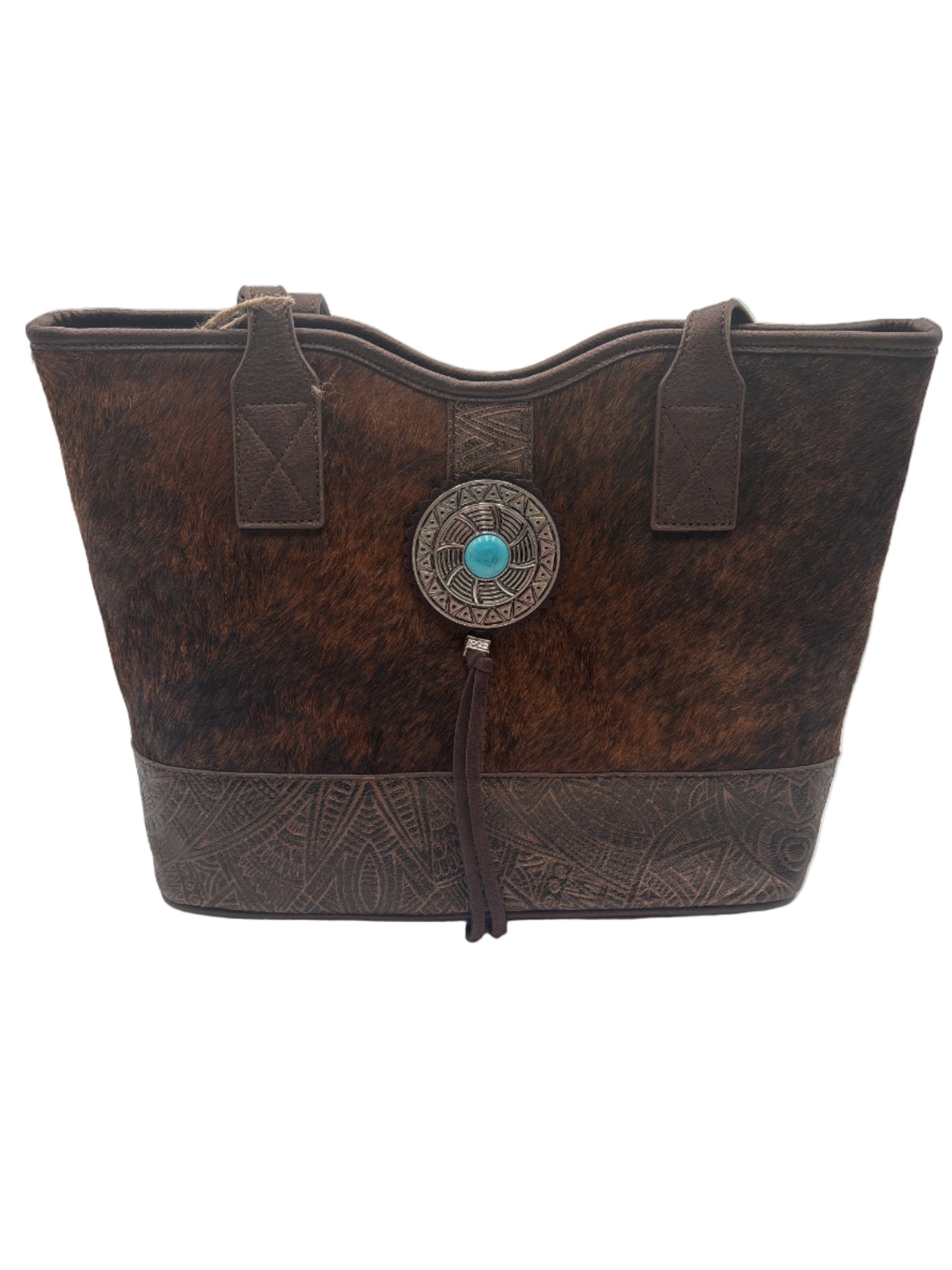 Brown leather cowhide bag 