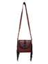 Brown leather bag with fringe 