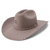 brown 'Charlie1Horse' cowboy hat with a leather sweatband, featuring a brown whip stitch on the brim and band.