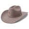 brown 'Charlie1Horse' cowboy hat with a leather sweatband, featuring a brown whip stitch on the brim and band.