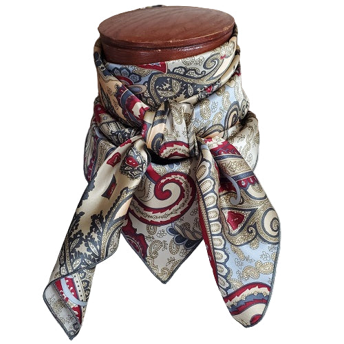 Charmeuse Paisley Gold/Burgundy Paisley scarf