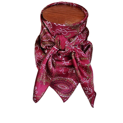 Maroon Paisley wild rag scarf