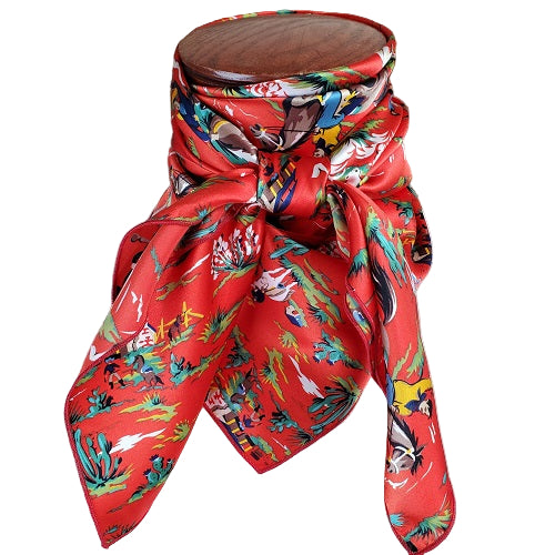 Charmeuse Retro Cowboy Red Wild Rag – Vickers Western Store