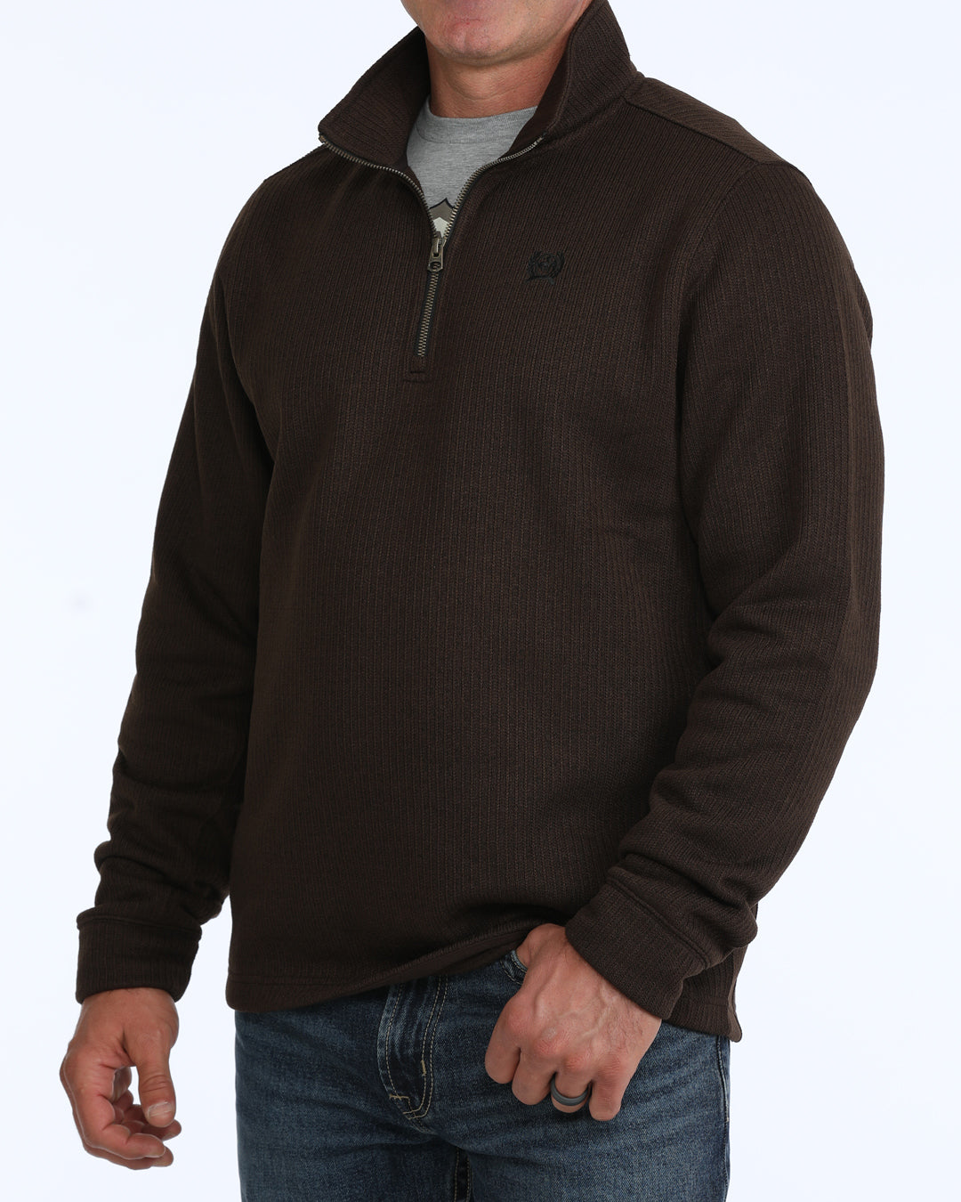 Cinch Men's 1/4 Zip Pullover Brown MWK1080022