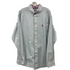 A long-sleeved striped shirt with a collar, button-up front