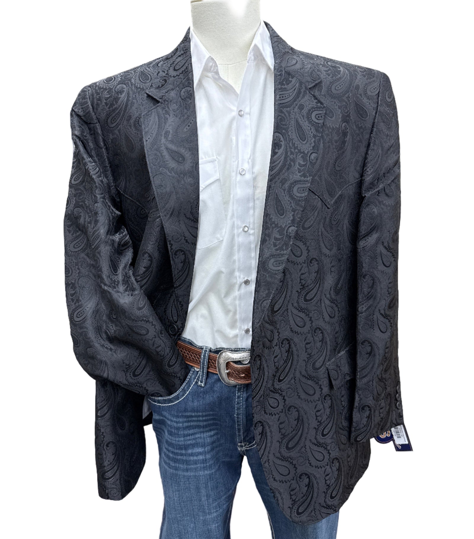 Circle S Mens Black Paisley Sportcoat