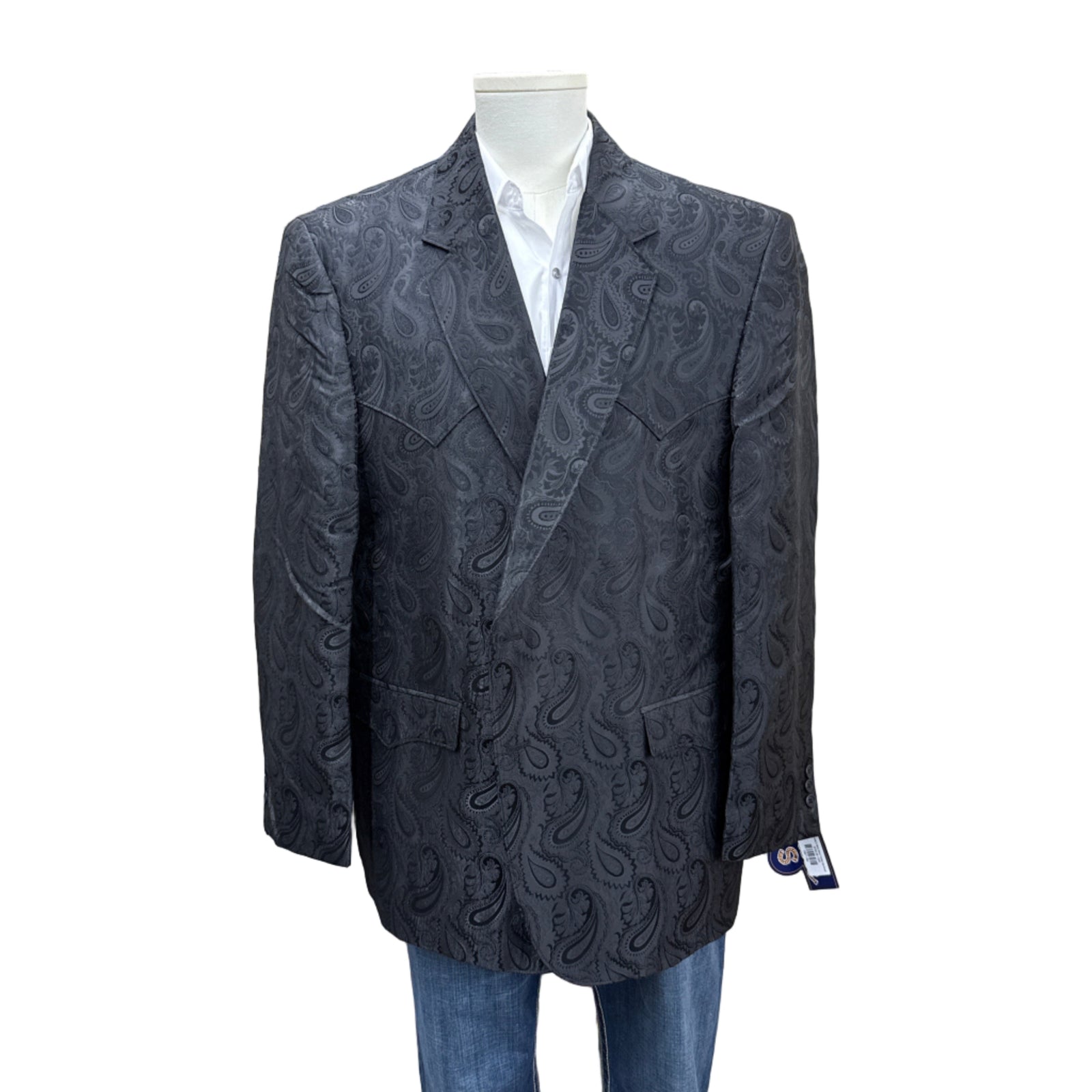 Mens Circle S Black Paisley Sports Coat