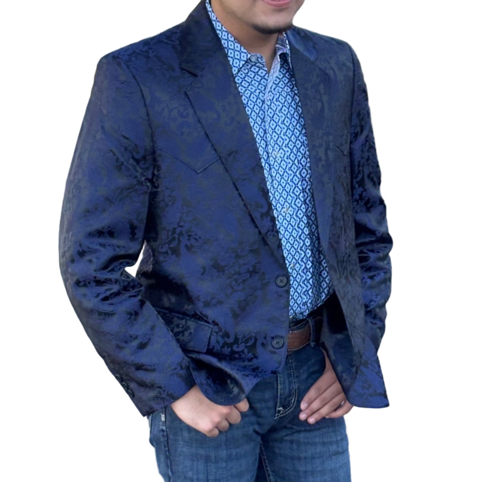 Circle S Mens Navy Paisley Sportcoat