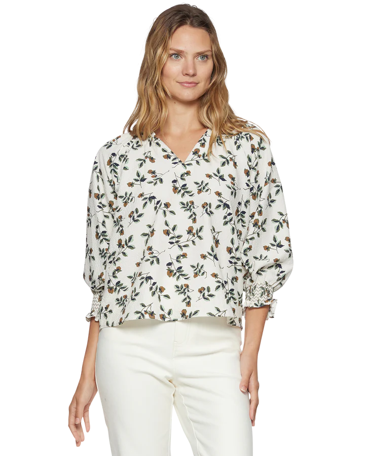 Flirty floral cream blouse 