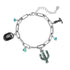 Silver bracelet with turquoise charms 