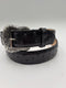Black Ostrich Belt with a Tooled Buckle 