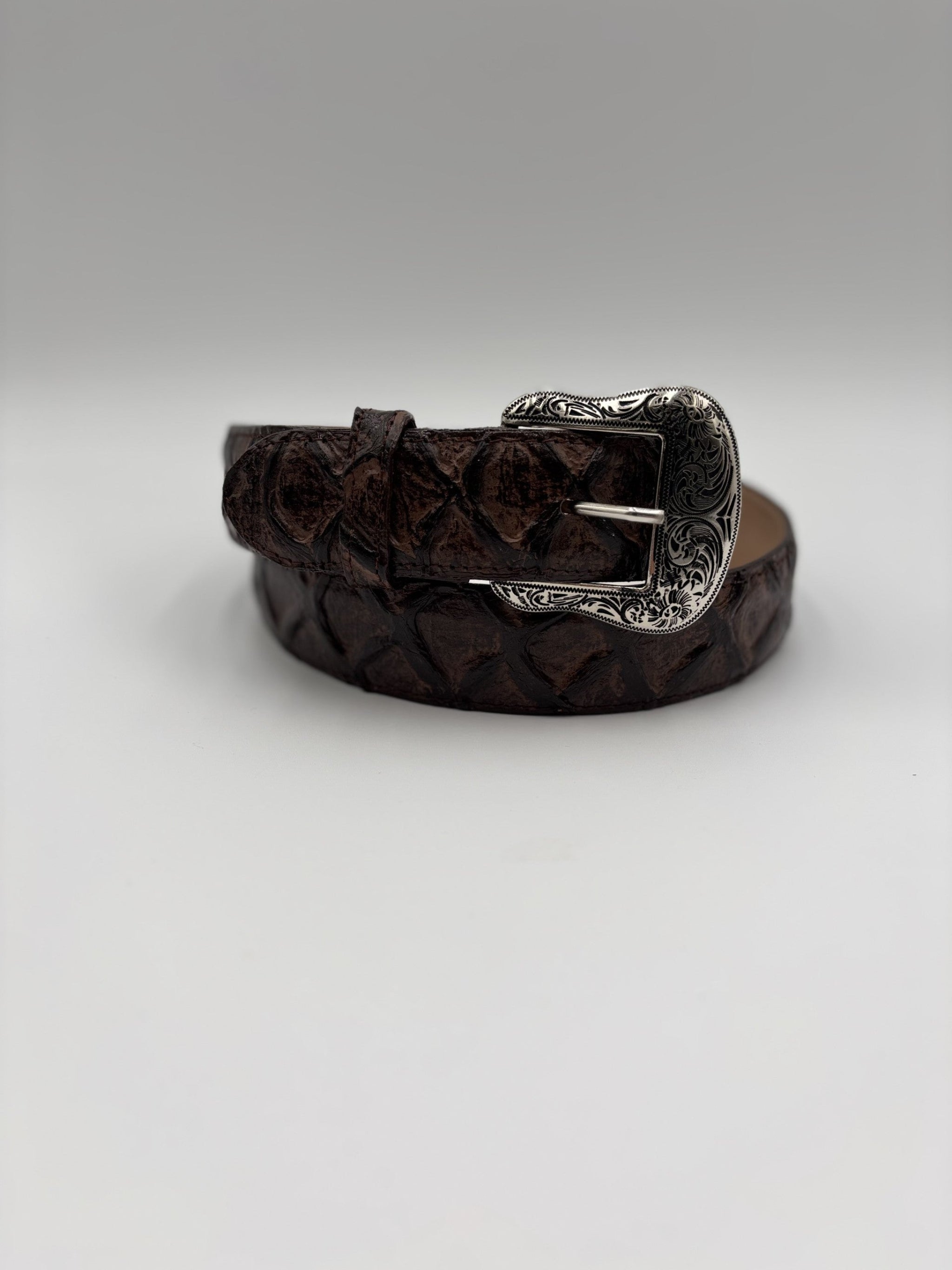 Brown belt with floral Buckle 