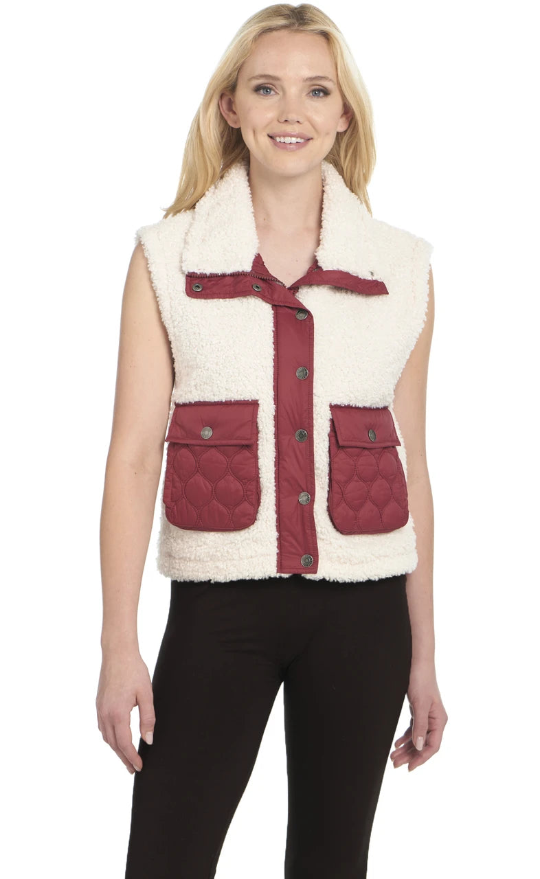 Cripple Creek Snap/Zip Faux Shearling Vest CR1936