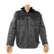 Gray heathered and black zip up jacket