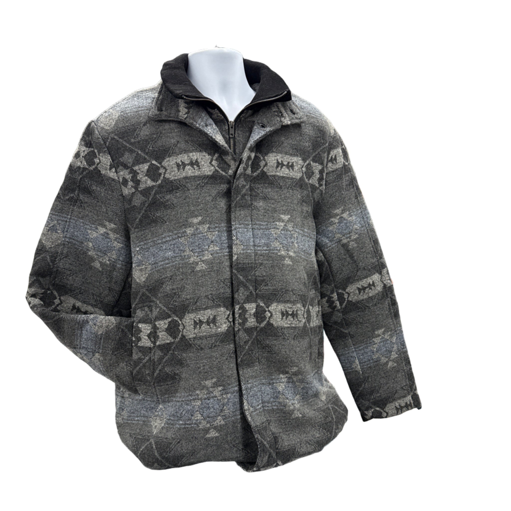 gray navajo blanket design gray coat