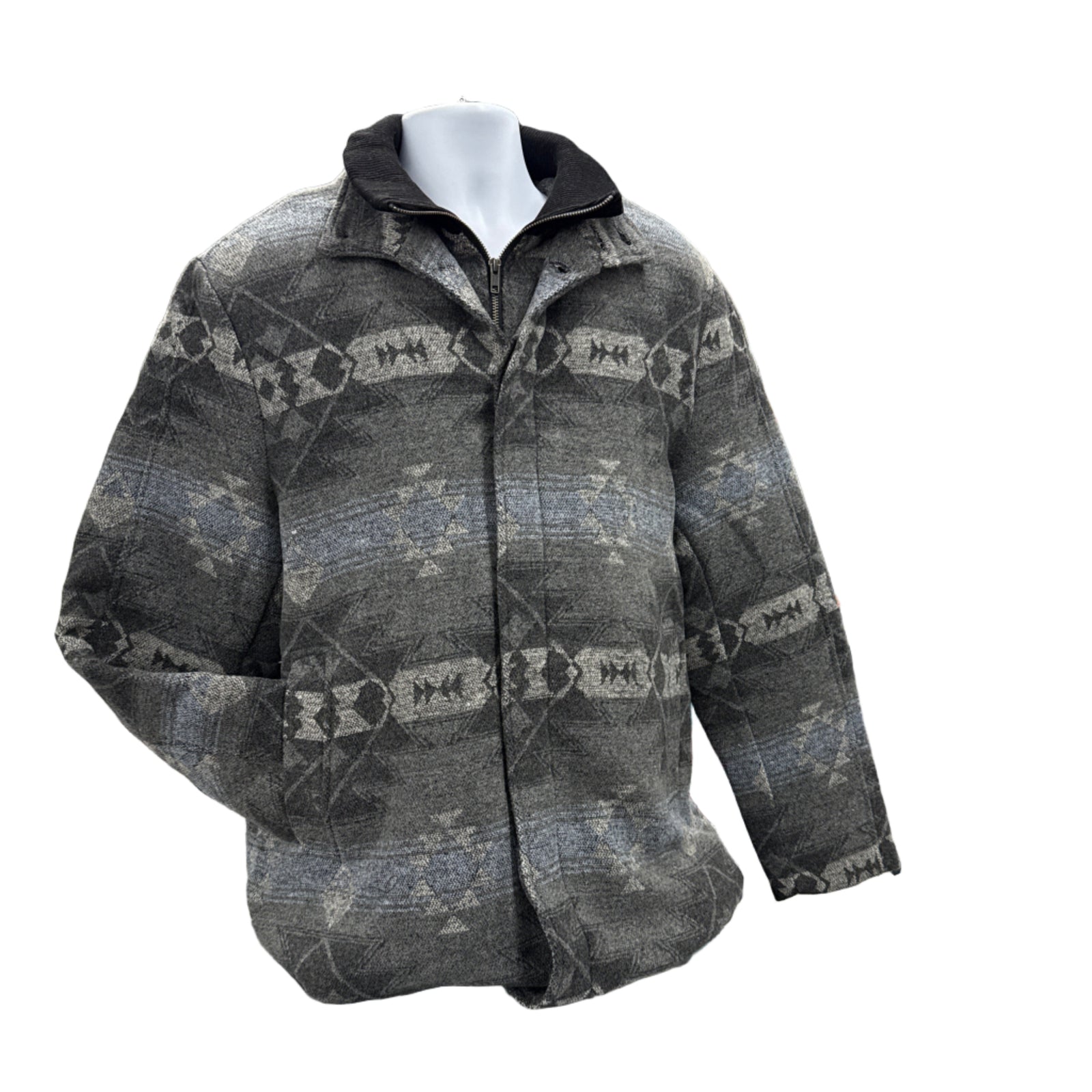 gray navajo blanket design gray coat