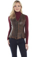 Brown leather zip up jacket with studs