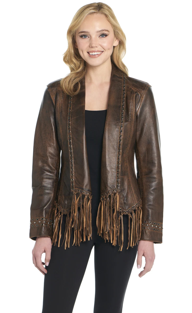 Cripple Creek Wms Leather Jacket