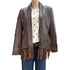 Brown Leather Blazer with Fringe
