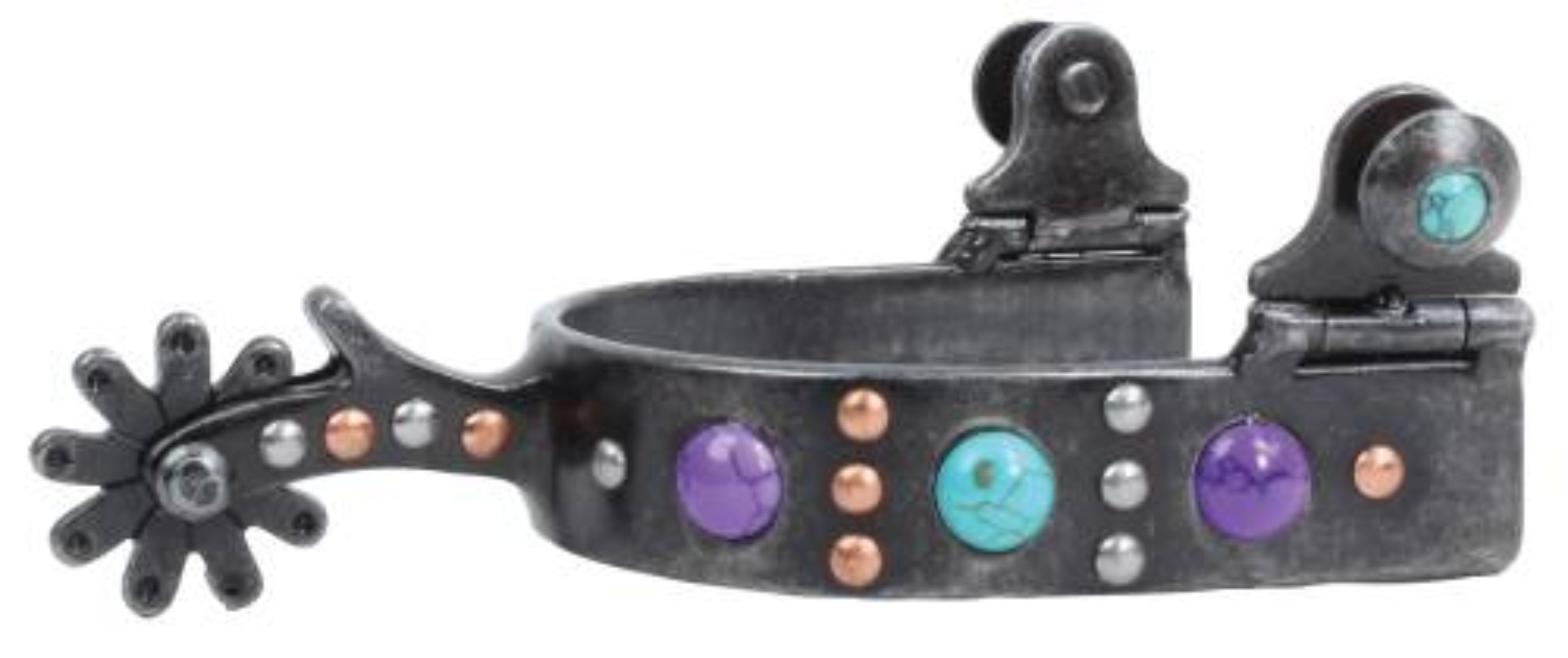 Decorative spur with colorful stones 