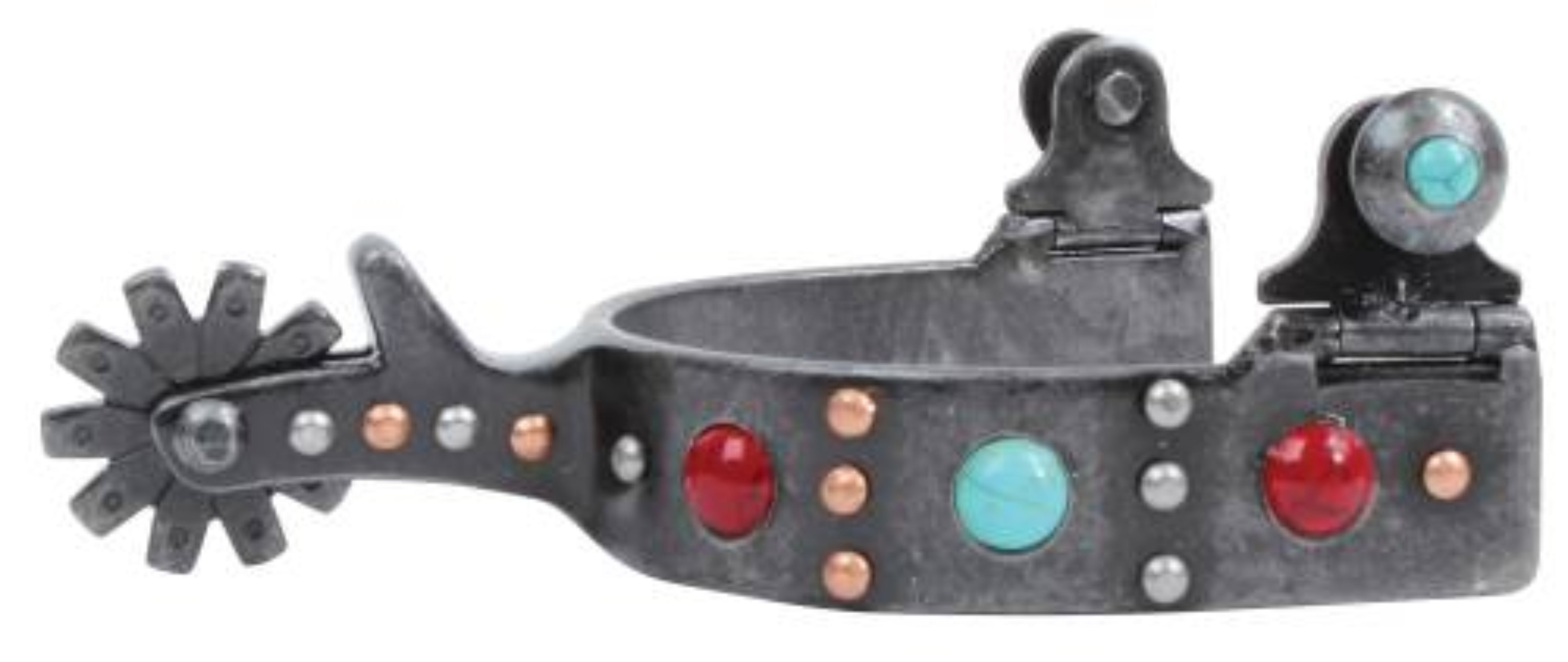 Decorative spur with colorful stones