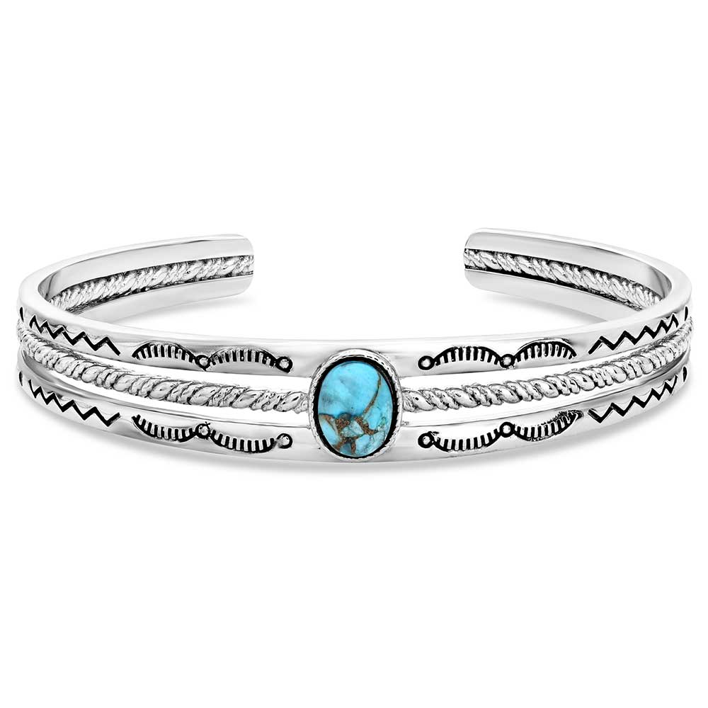 Silver bracelet with turquoise stone 