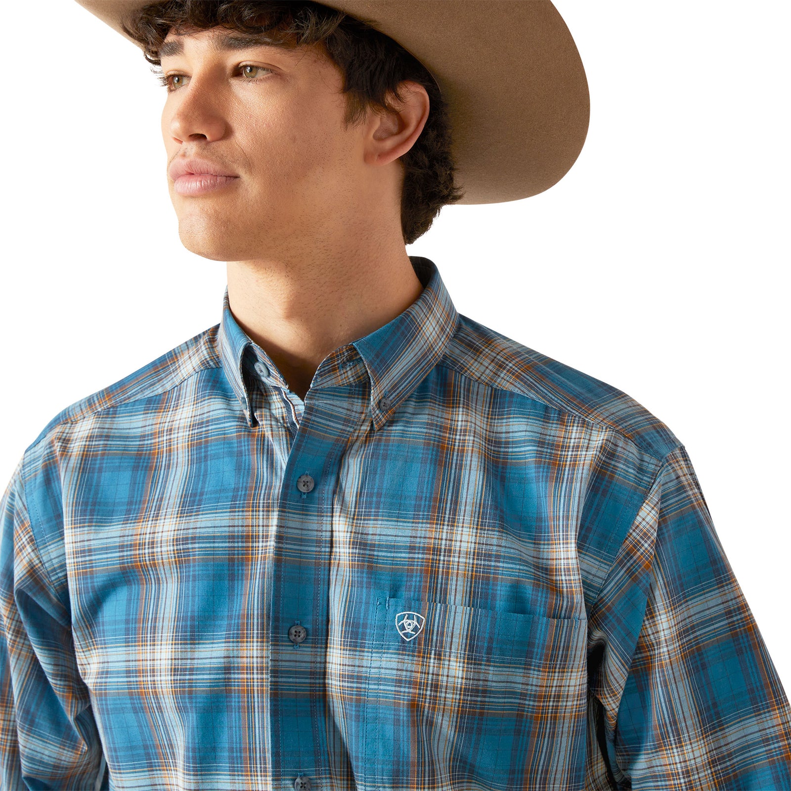 Mens Ariat Pro Geron Blue Shirt 10046525