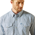 Blue Geometric Western Shirt with collar and snaps