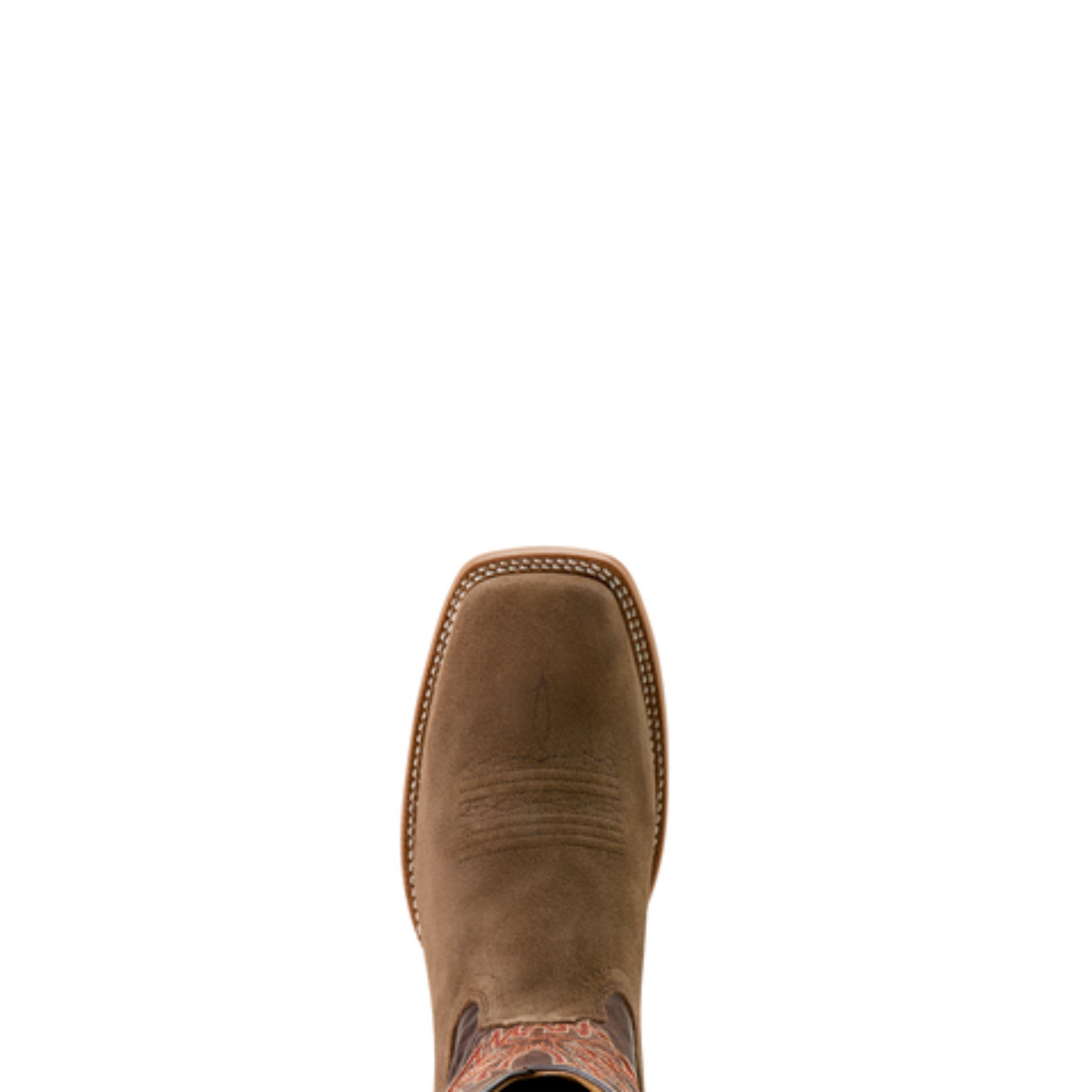Brown leather boot on a white background