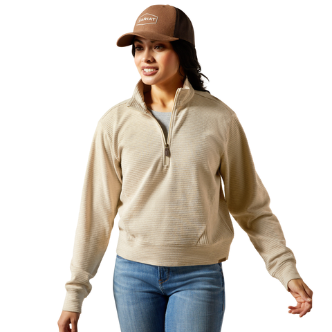 beige half-zip sweater 