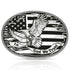 Belt buckle with American flag and eagle design 