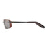 Sunglasses with reflective lenses and brown frame on white back ground