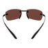 Sunglasses with brown lenses and black frames on a white background