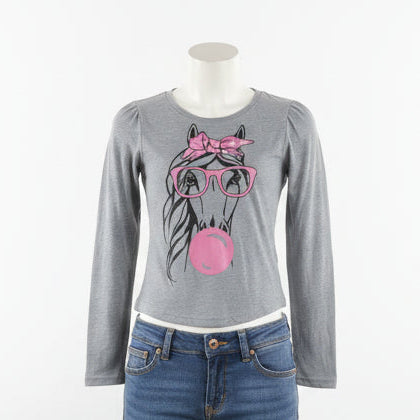 Girls Bubble Gum Horse Shirt