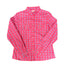 Girls pink western shirt with blue boot pattern and pearl snap front