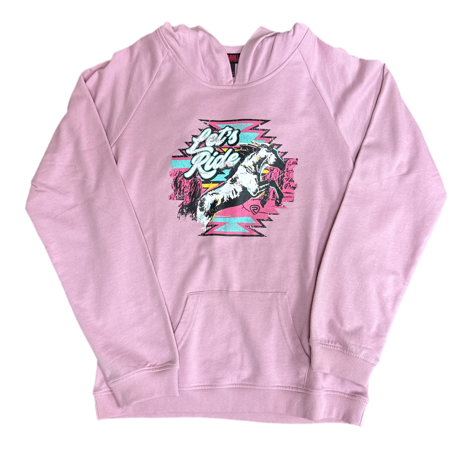 Pink hoodie with graphic design 
