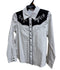 Girls White / Black Yoke Snap Shirt