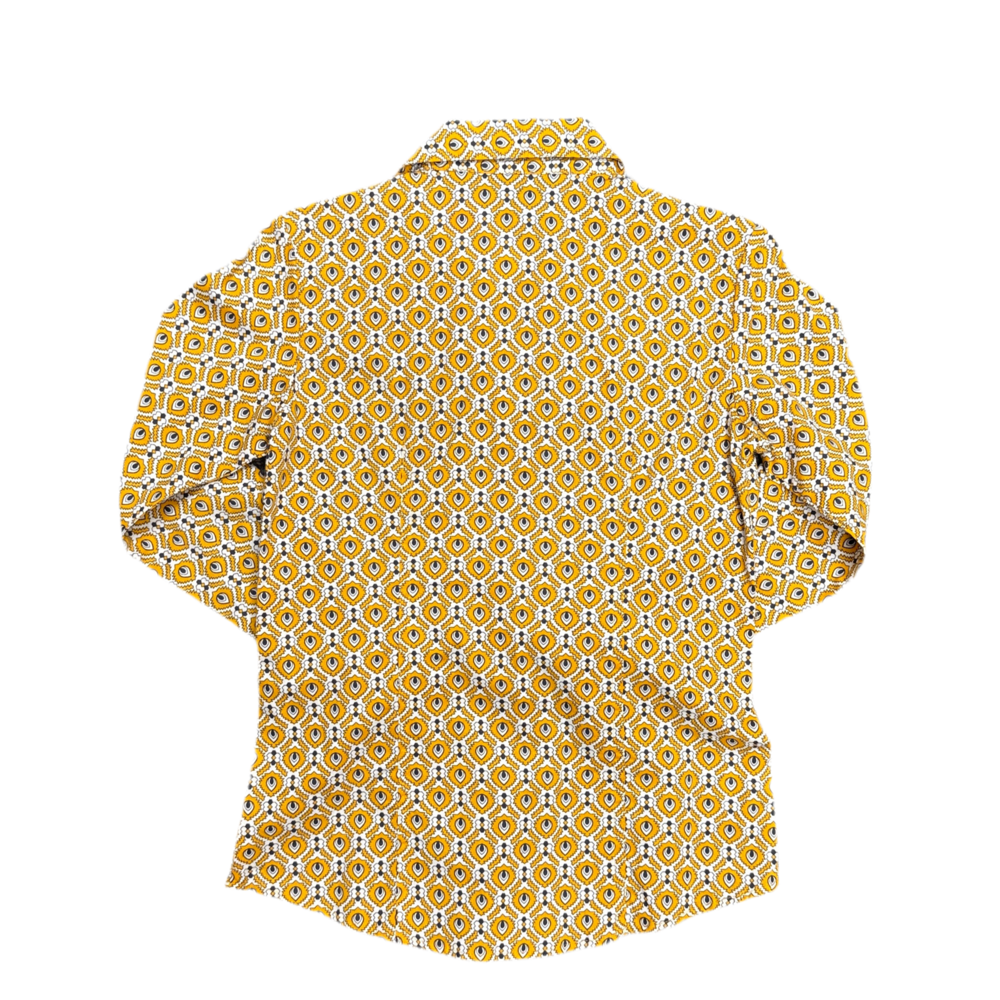 Girls Yellow Snap Western Shirt